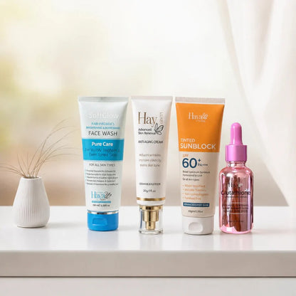 Haya by Rabi Ultra Glow 4-in-1 Hot Deal (Face Wash - Ultra Beauty Cream - Glutathione Serum - Sunblock)